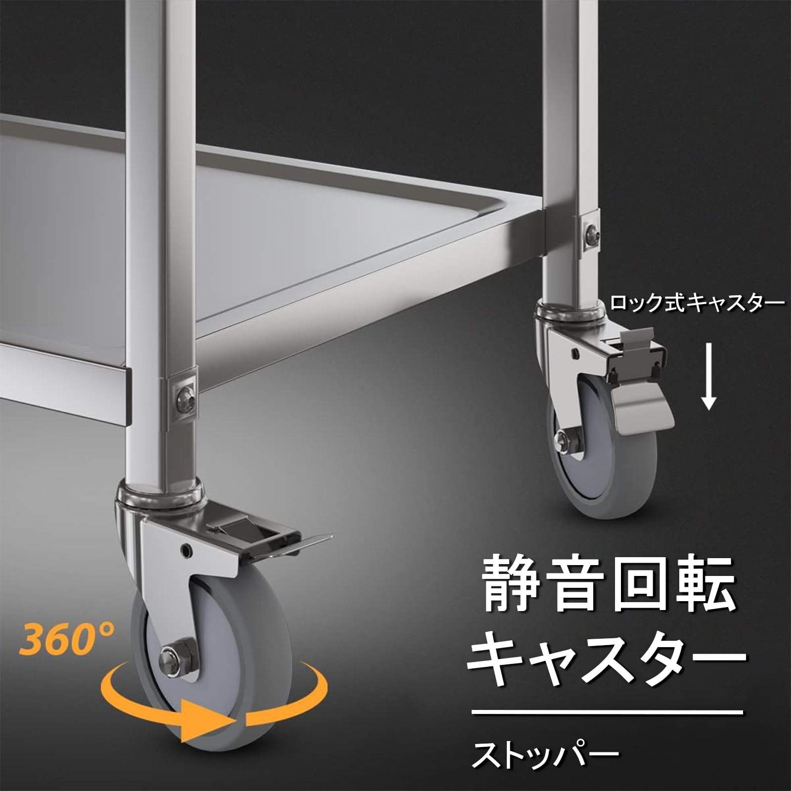 Amazon.co.jp: ybaymy サービスカート キッチンワゴン 配膳車 組立式 