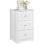 Yaheetech Tall End Table with 3 Drawers, Sofa Side Table with Spacious Storage Compartments for Living Room, 15.7x19x29 Inches, White