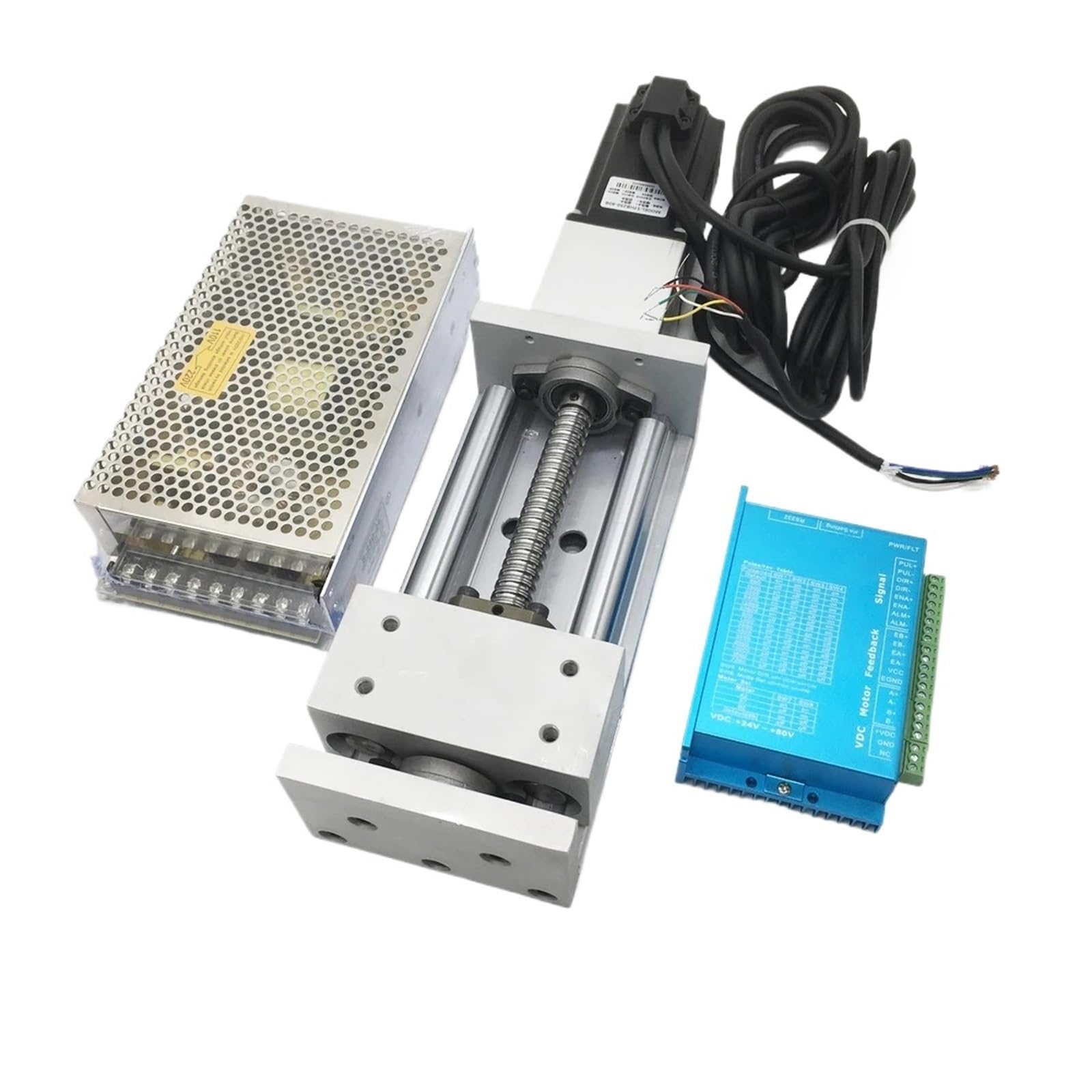 BALYDLUL Linear Module Sliding Table Axis Cross Slide Linear Stage &1.5 2.2 3Nm Closed Loop Stepper Motor Nema23 Drive & Power Supply(With 3.0NM Motor kit,200MM Stroke)