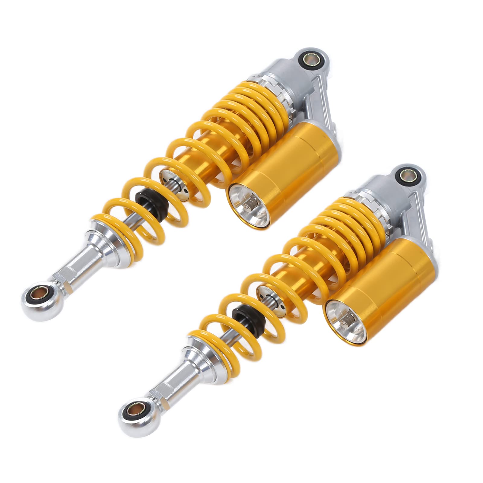 BRRNOO Amortyzatory Motocyklowe, Uniwersalne Tylne Amortyzatory Amortyzator Motocyklowy Para Uniwersalna 340 Mm Amortyzator Motocyklowy Sprężyna Tylnego Zawieszenia dla ATV SUV (YELLOW)