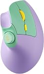 seenda Ergonomic Mouse Wireless, MOU-302 Bluetooth Vertical Mouse Rechargeable, Volume Knob, Quiet Mice with 1000/1600/2400 DPI, 3 Multi-Device Connectivity for Computer/PC/Laptop/Mac, Purple
