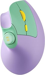 seenda Ergonomic Mouse Wireless, MOU-302 Bluetooth Vertical Mouse Rechargeable, Volume Knob, Quiet Mice with 1000/1600/2400 DPI, 3 Multi-Device Connectivity for Computer/PC/Laptop/Mac, Purple
