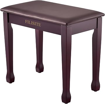 Piano Bench with Waterproof Padded Cushion, Makeup Stools for Vanity, Bench for Living Room/Bedroom Brown