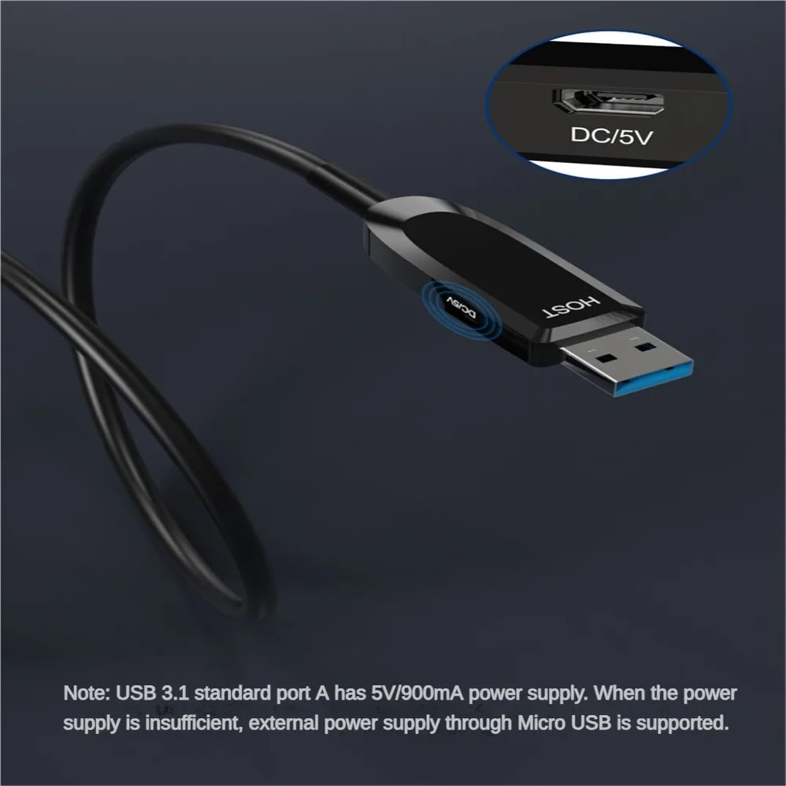 Cavo di prolunga USB 3.0 ottico attivo in fibra ottica Cavo di prolunga USB 3.1 da 10 Gbps con carica da 5 V Compatibile con USB 2.0 for fotocamera Smart TV(M to M,10m)