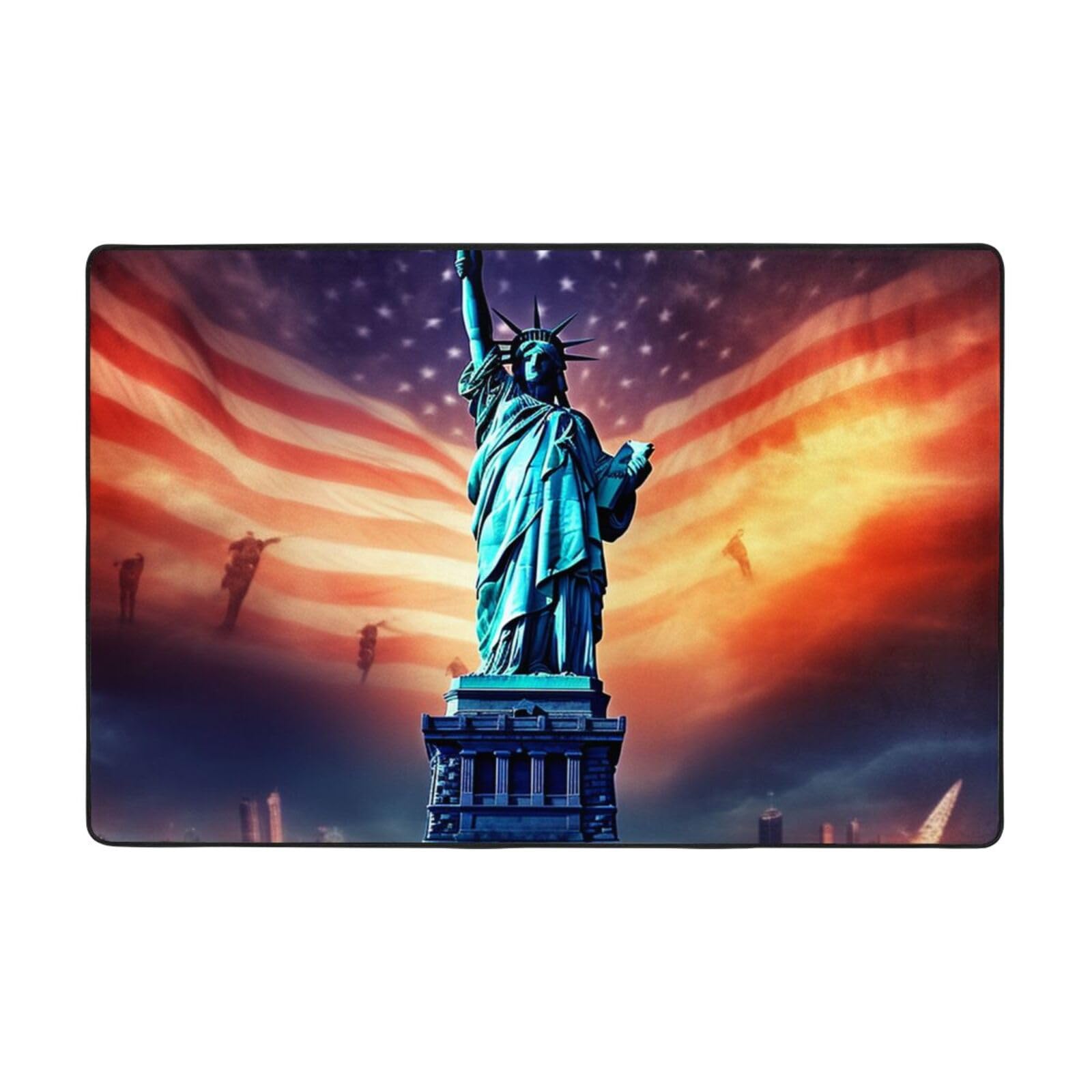OPSREY Independence Day Printed Area Rug Home Decor Floor Mat Aesthetic Rug