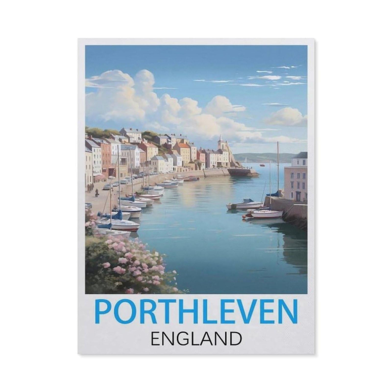 YYHMKBYY，Jigsaw Puzzle 1000 Pieces for Adults，Porthleven England，Unique Suitable for Teenagers and Adults, Home Decoration（75x50cm）-T47
