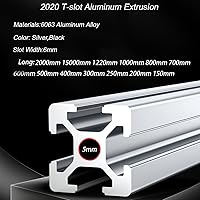 Vista 5 de 4 piezas de 5.9 pulgadas de extrusión de aluminio 2020, riel lineal anodizado con ranura en T, estándar europeo, para piezas de impresora 150mm