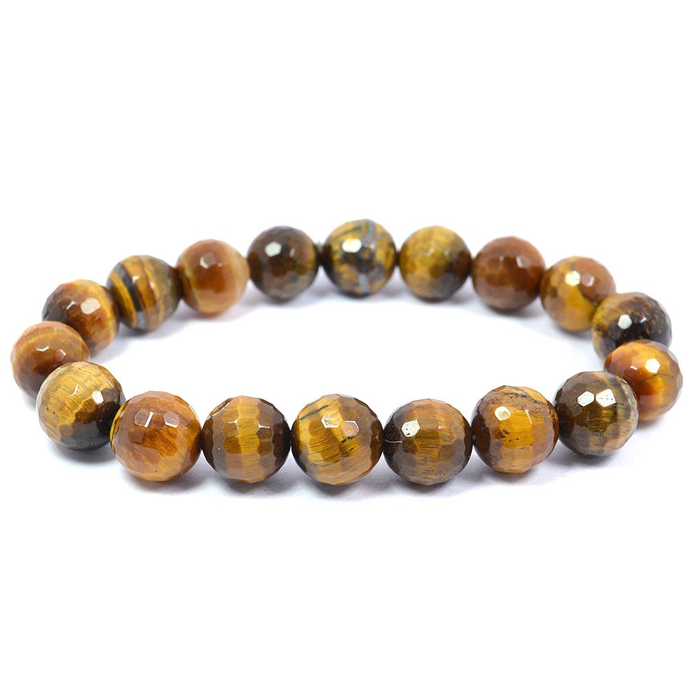 Reiki Crystal Products Tiger Eye Bracelet, Tiger Eye Bracelet Original, Tiger Eye 10 mm Diamond Cut Bracelet, Tiger Eye Bracelet for Courage, Protector and Will Power (B07BDHRQFB) Amazon Price History, Amazon Price Tracker