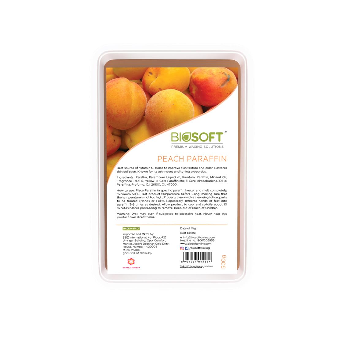 BIOSOFT Peach Paraffin Wax 500gm, Siutable For All Skin Types. (B07MSB9PVH) Amazon Price History, Amazon Price Tracker
