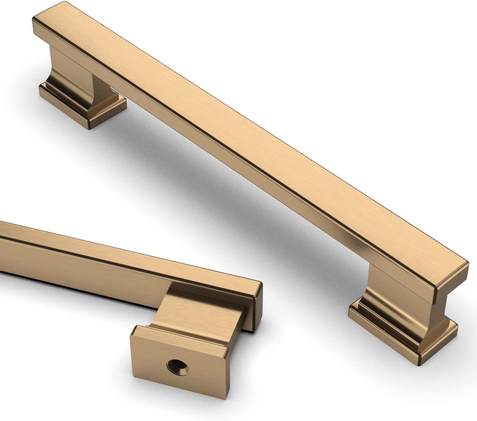 Asidrama 15 Pack 5 Inch(128mm) Hole Centers Champagne Bronze Kitchen Cabinet Handles,Brushed Brass Cabinet Pulls Kitchen Cabinet Hardware for Cupboard Gold Drawer Pulls