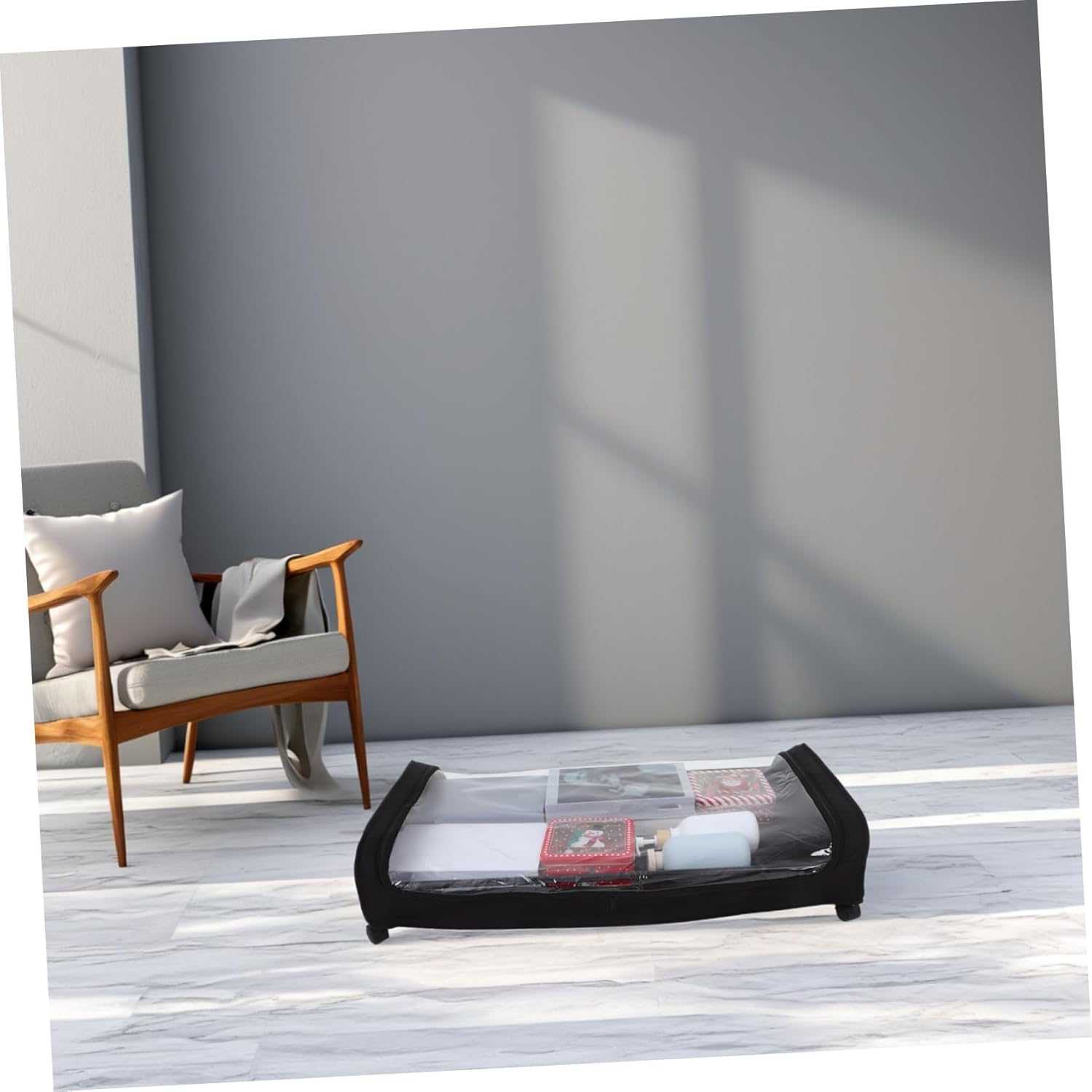 VOSAREA Bed Storage Container with Wheels Rolling Dustproof Organizer for Clothes and Shoes Large Fabric Storage Bin with Lid Multi-Purpose Underbed Drawer for Bedroom
