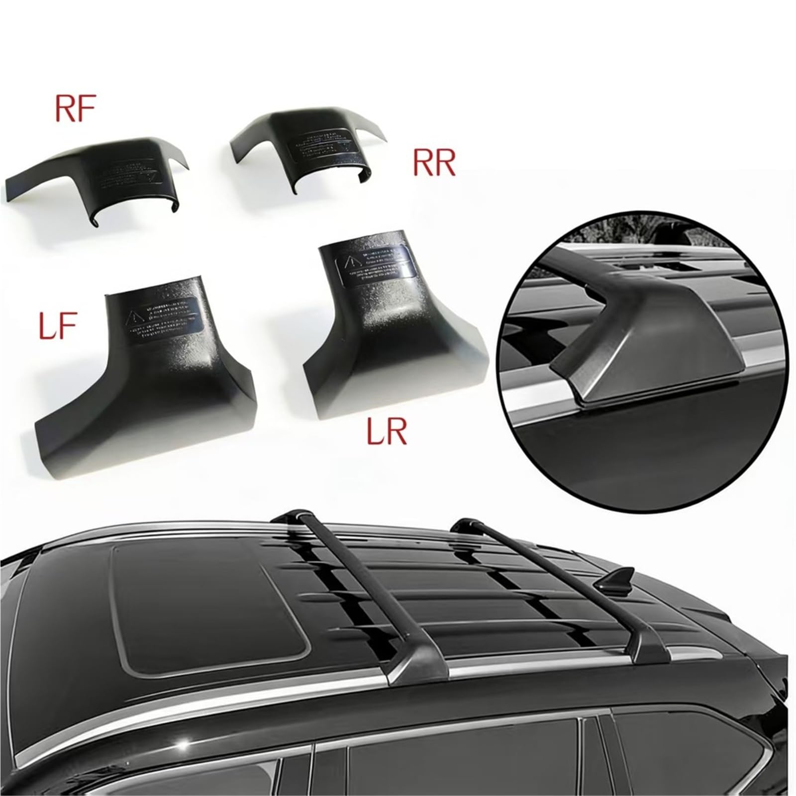 Barres Toit Couvercle D'extrémité De Barre Transversale Toit Voiture Accessoires Extérieurs pour Toyota pour Highlander XLE XSE 2020 – 2024 Railing