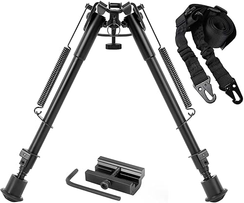 Gogoku Combo de bípode y honda con adaptador de montaje de caza de 9 a 13 pulgadas para riel de 0.787 in o riel M
