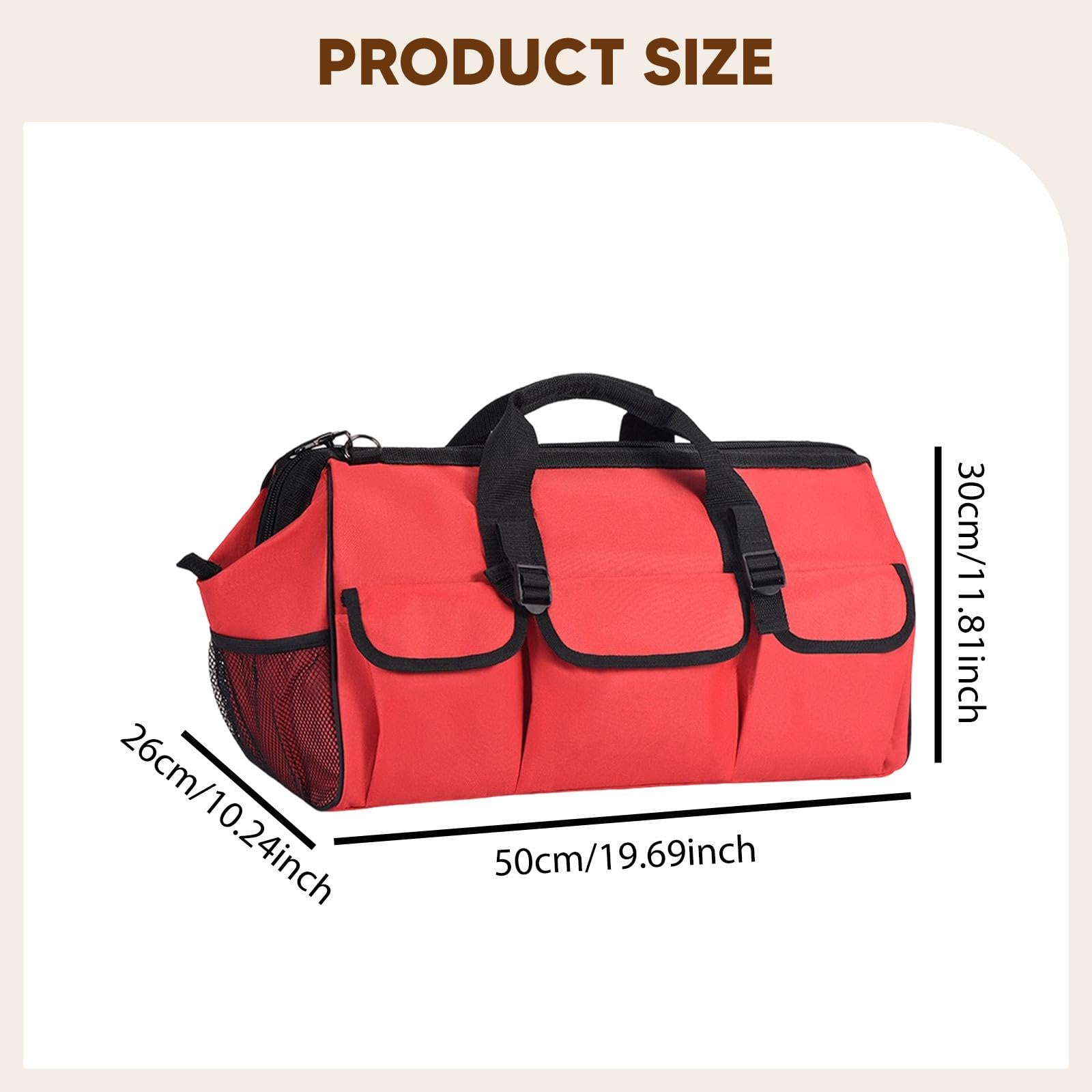 Bolsa de Almacenamiento de Herramientas Portátil con Asa Y Boca Ancha para Suministros de Limpieza.