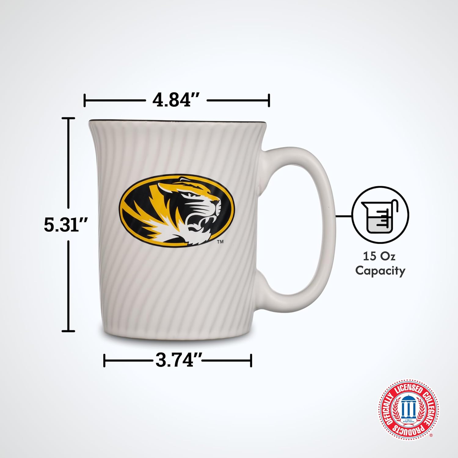 Officially Licensed NCAA Large Ceramic Coffee Mug - 15 oz Ceramic Coffee Mug - Premium Swirl Design, Team Logo Mug for Sports Fans - Game Day & Office Essential