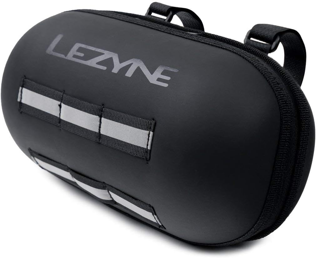 LEZYNE Hard Bar Caddy Bicycle Bag, Semi-Rigid EVA Foam Construction, Water Resistant, 2.2 Liter Compartment, Easy Access Handlebar Bike Bag