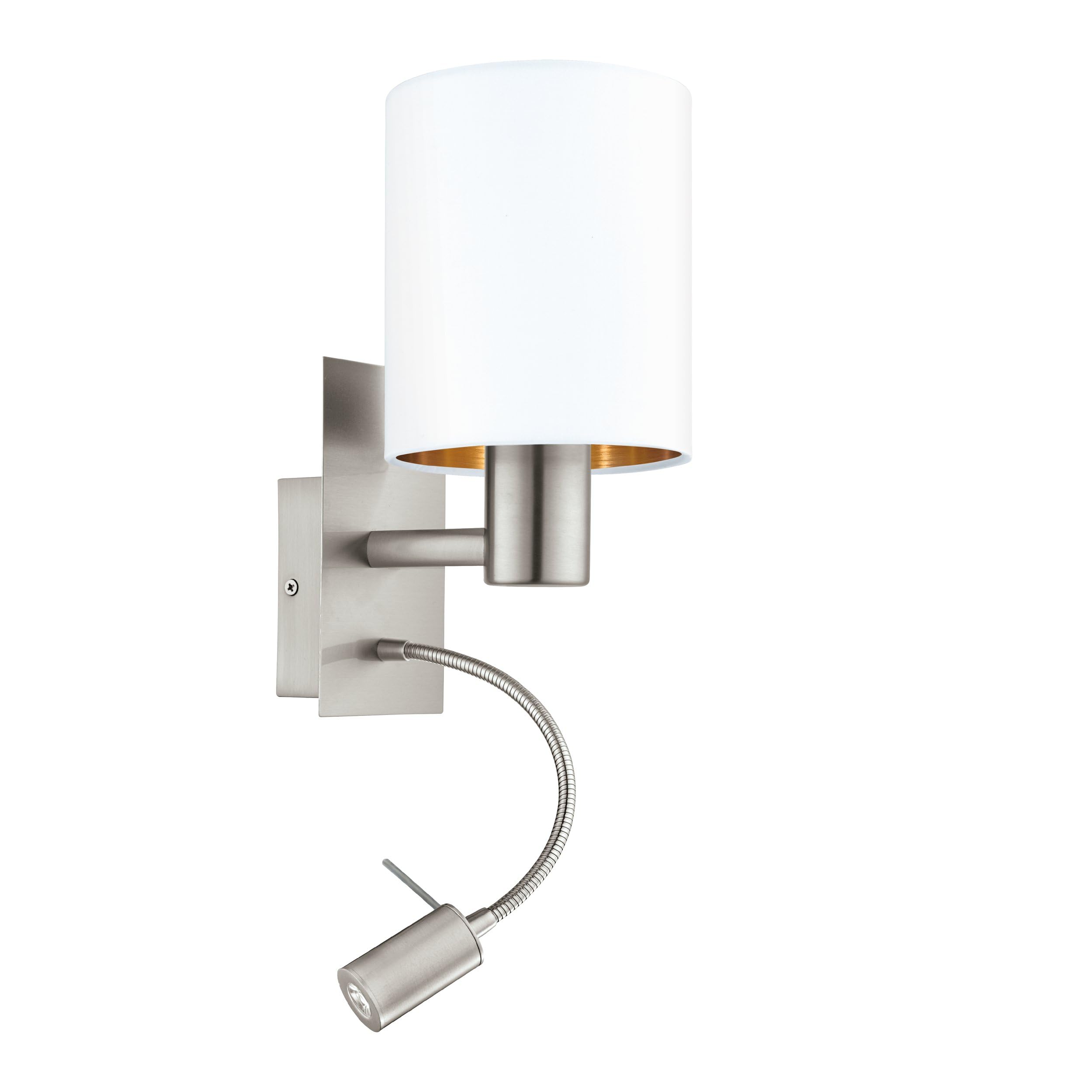 Eglo Light/White Pasteri Wall With & Copper Shade And Led Reader
