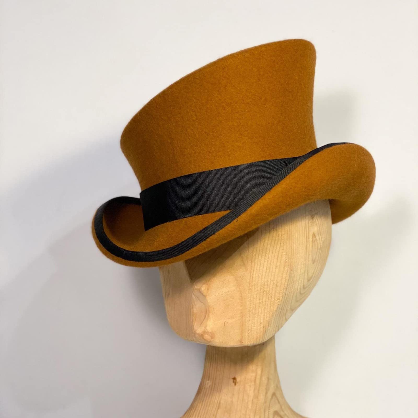 asymmetric top hat unisex - Wool Hat women men Hat Top, Brown - Image 3