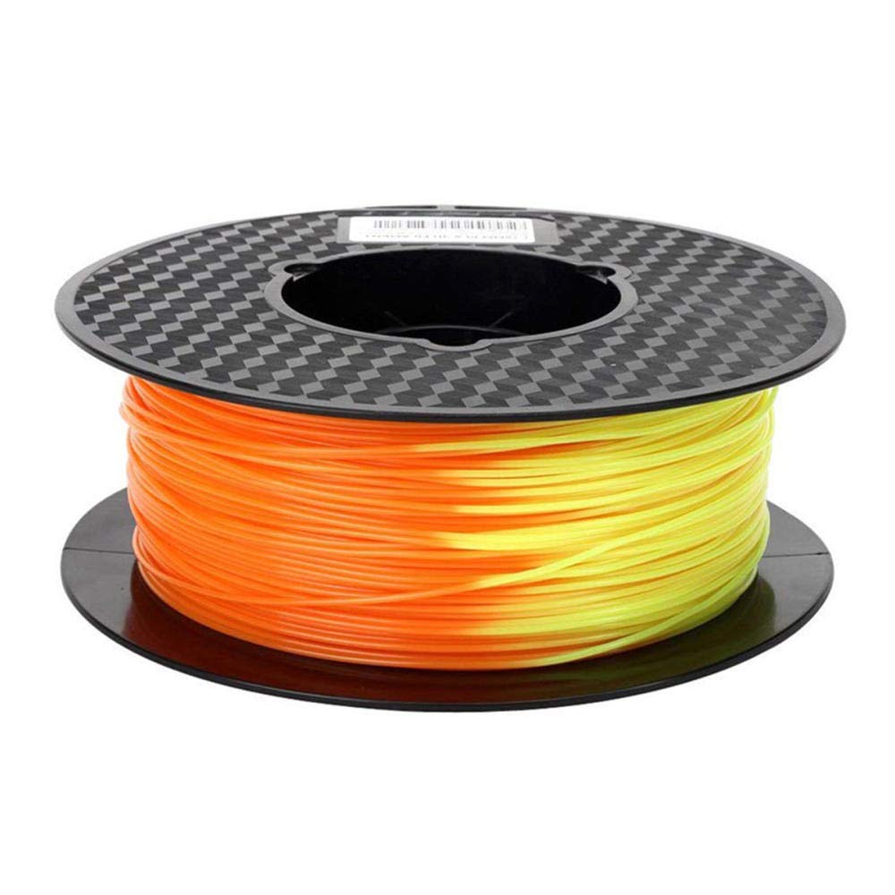 PLA Discoloration Filament 1.75mm, 3D Printer Filament 1kg Spool for 3D Printers and 3D Pens, Change with Temperature(Orange to Yellow)