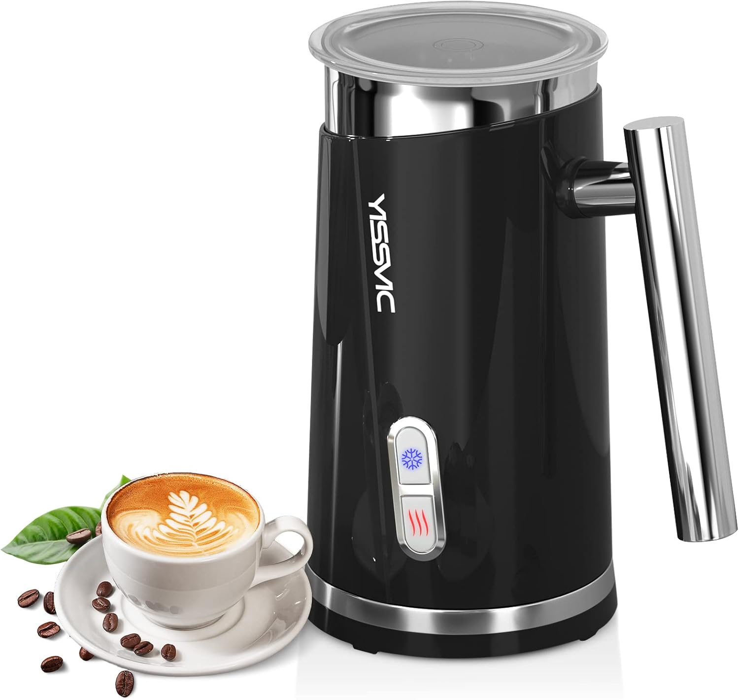 YISSVIC Milk Frother Electric Milk Steamer Automatic Large Capacity Hot