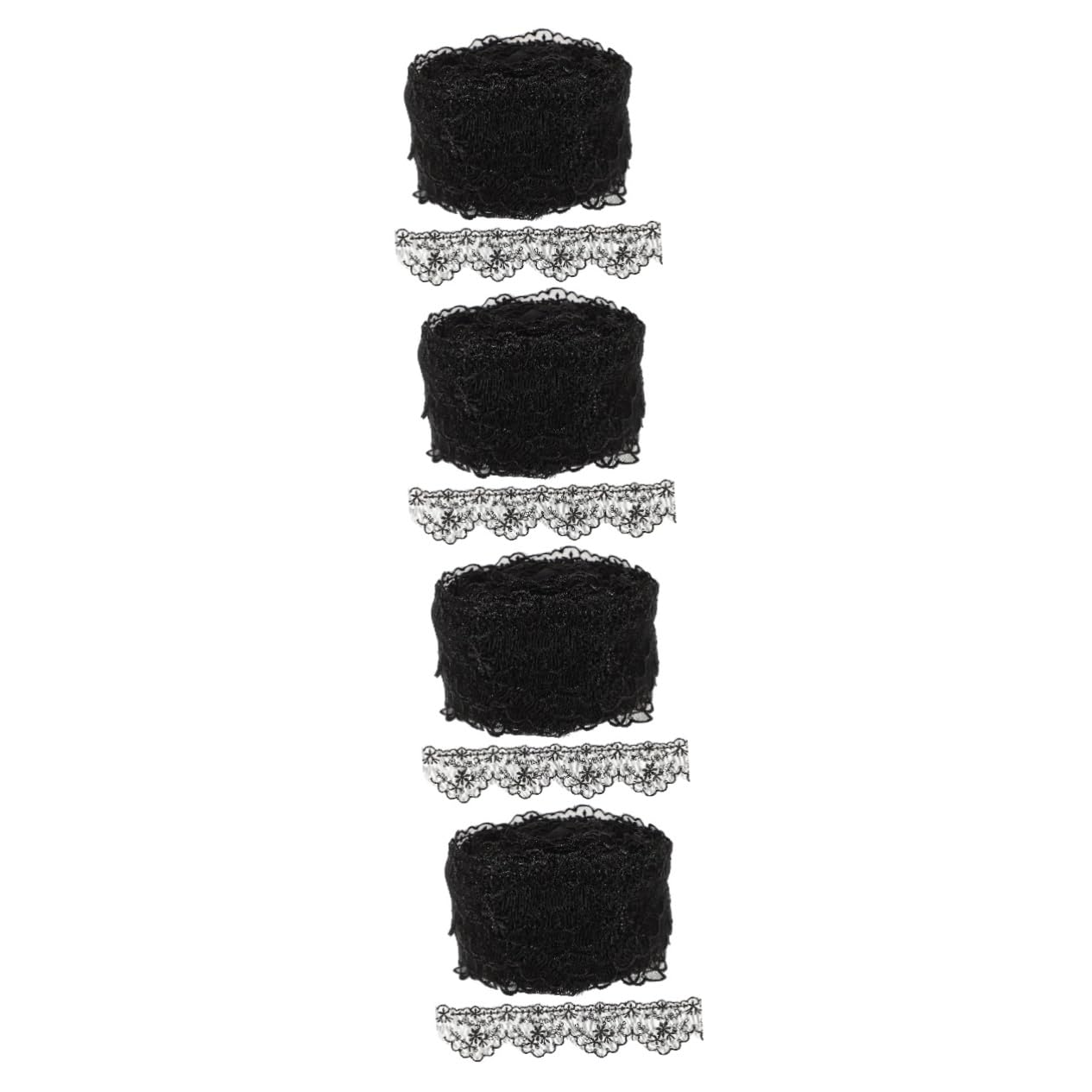 TEHAUX 4rollos Cinta De Encaje Decorativa Para Costura Bordado De Flores Yardas Para Vestidos Decoración De Jarras y Manualidades