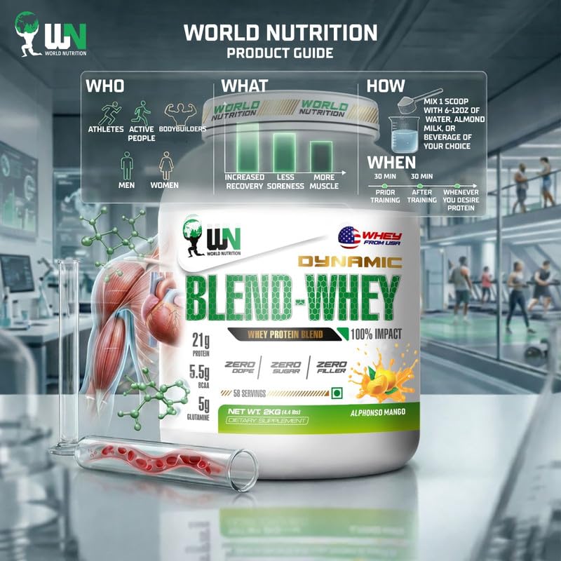 Image of Dynamic Blend Whey Protein | 21g Protein, 5.5g BCAA & 5g Glutamine | Muscle Building, Recovery, Lean Mass & Strength Support | Toffee Caramel Flavor - 2kg
