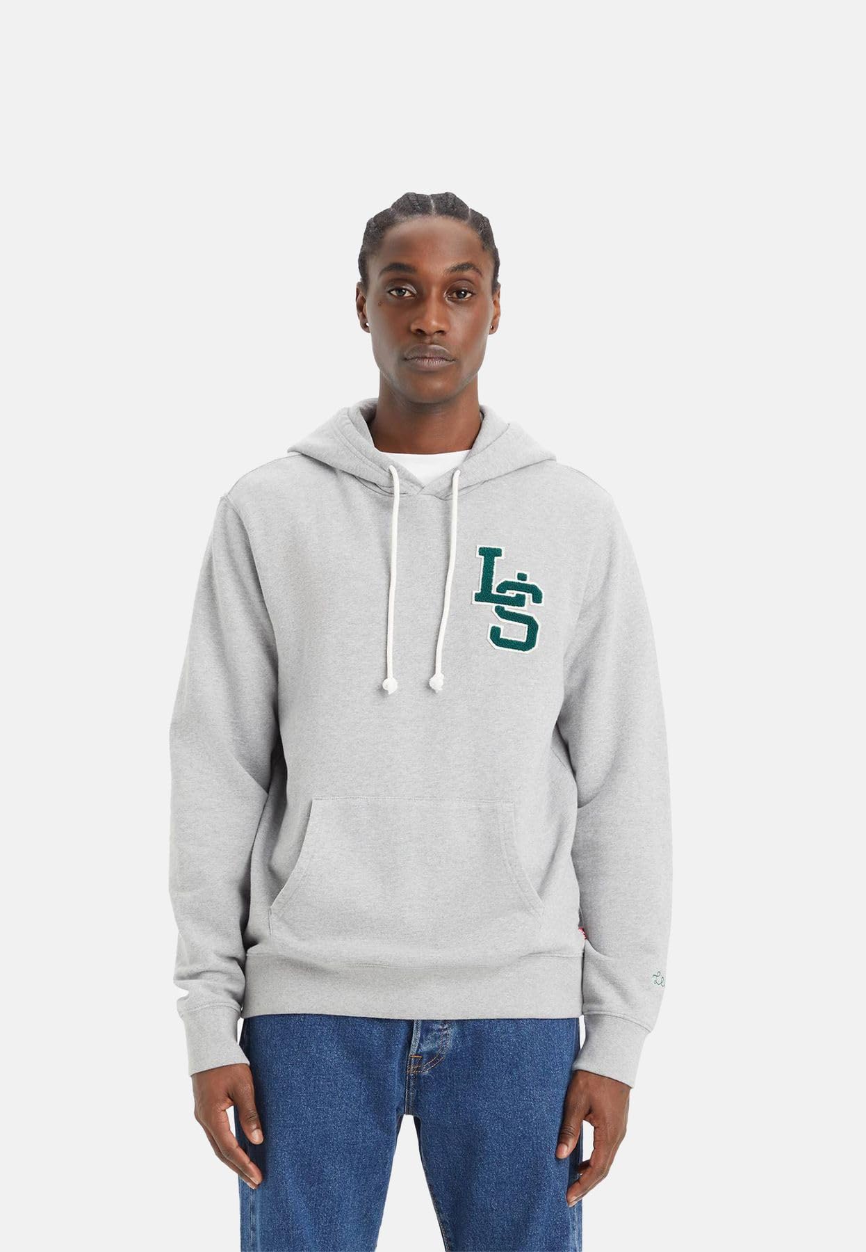Levi's Męska standardowa bluza z kapturem, Ls Letterman Hoodie Mhg, S