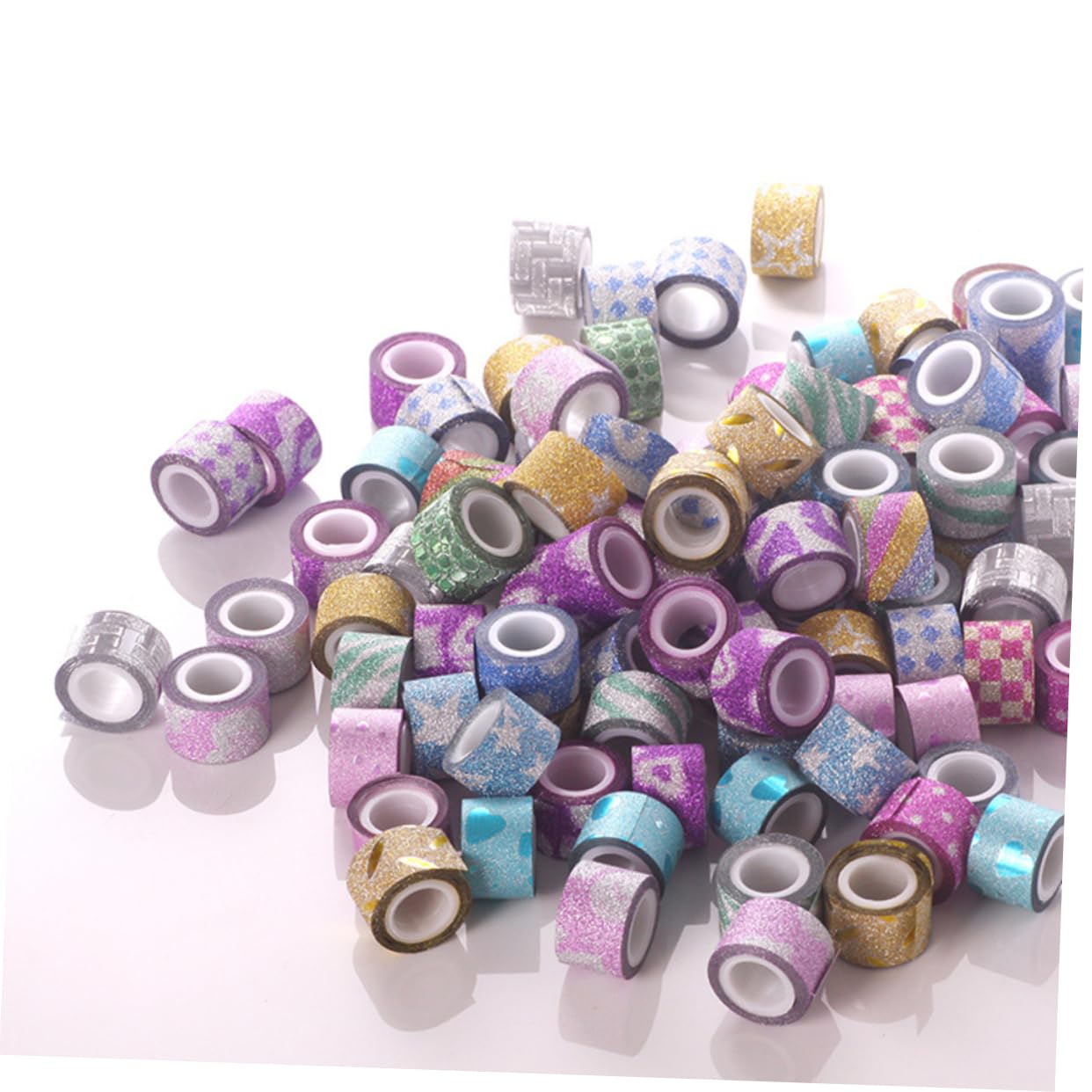 3 Set Di Adesivi Artigianali Per Scrapbooking Nastro Adesivo Decorativo Testurizzato Decorazioni in Carta Per Mascheratura Glitterata 90 Pezzi*3