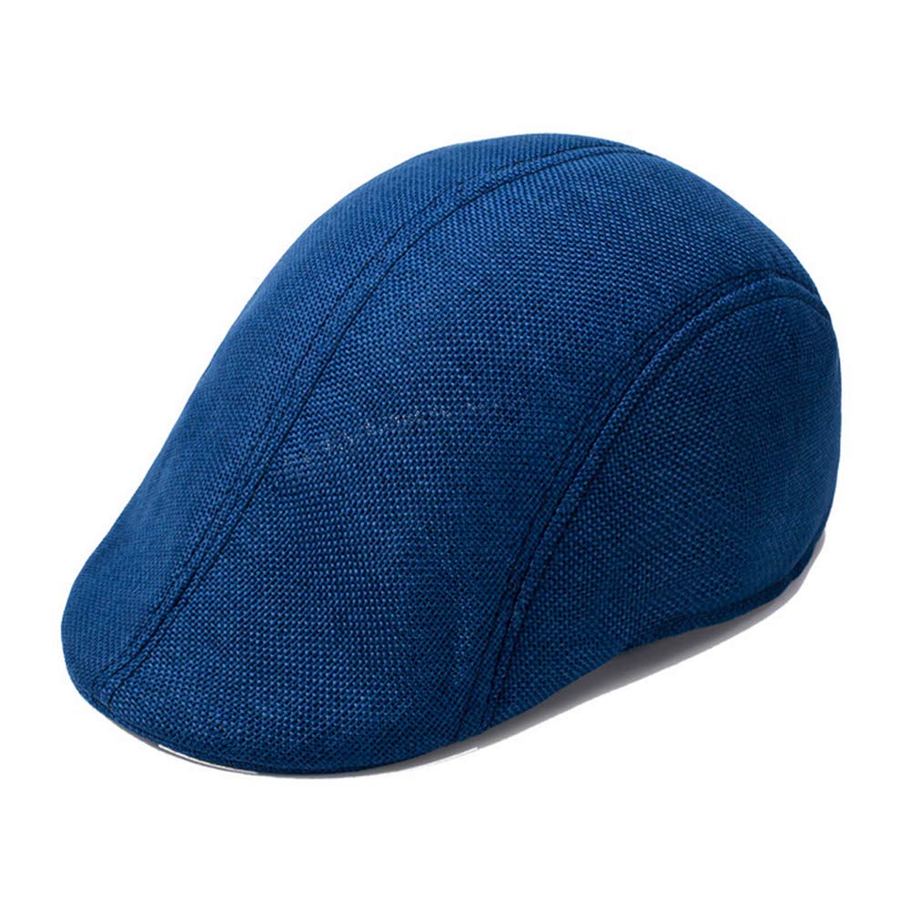 Junhouse Men Women Cotton Linen Flat Cap Ivy Gatsby Newsboy Cap Driving Hunting Hat Beret