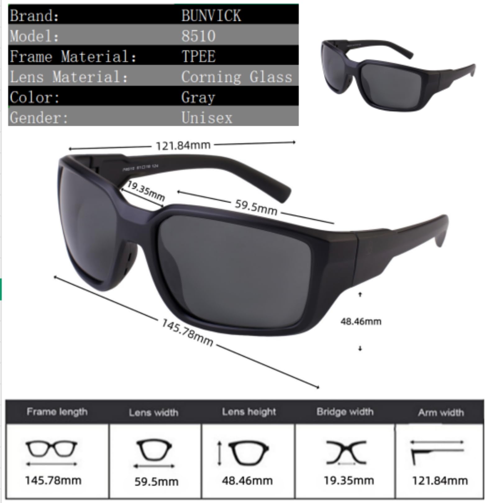 Occhiali da Sole Polarizzati ad Alta Definizione In Vetro Genuino Per Uomini e Donne, Design Italiano, anti-riflesso,UV400, lenti in Vero Vetro Corning