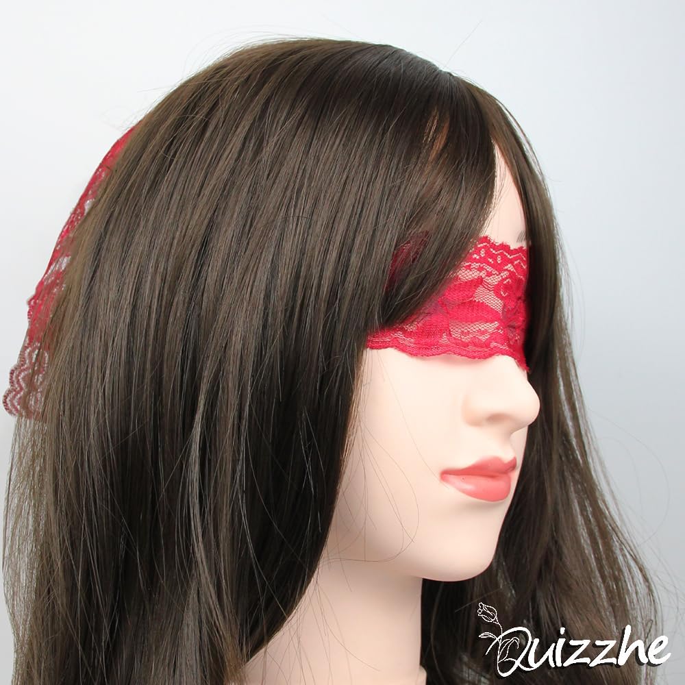 Mysterious Lace Masquerade Mask Blindfold Hollowed Flower Lace Adjustable Eye Mask image 3