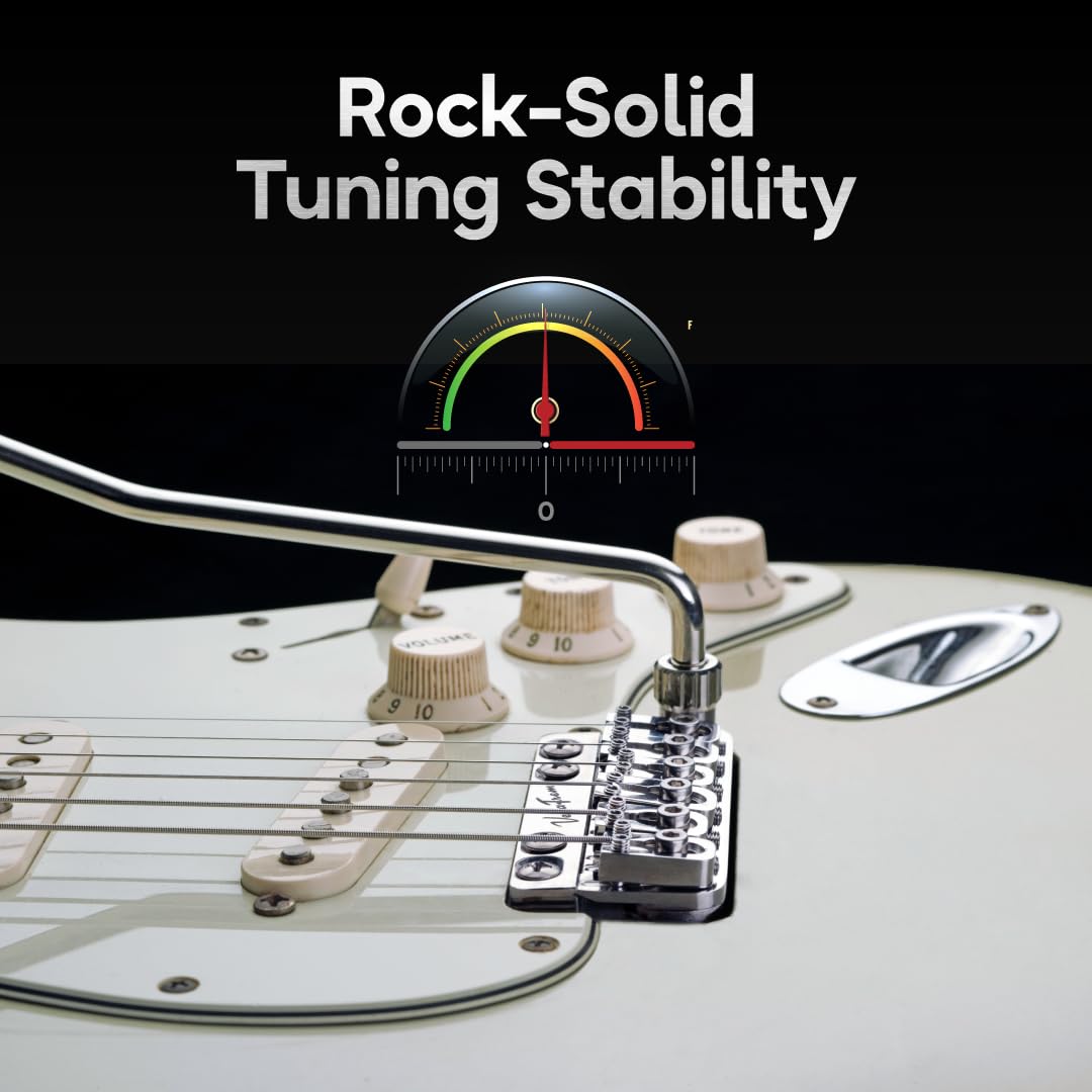 Vega-Trem VT1 - Ponte tremolo per chitarra Stratocaster standard speciale a 6 viti, per Stratocaster, senza mod, facile installazione (lucido, destro)