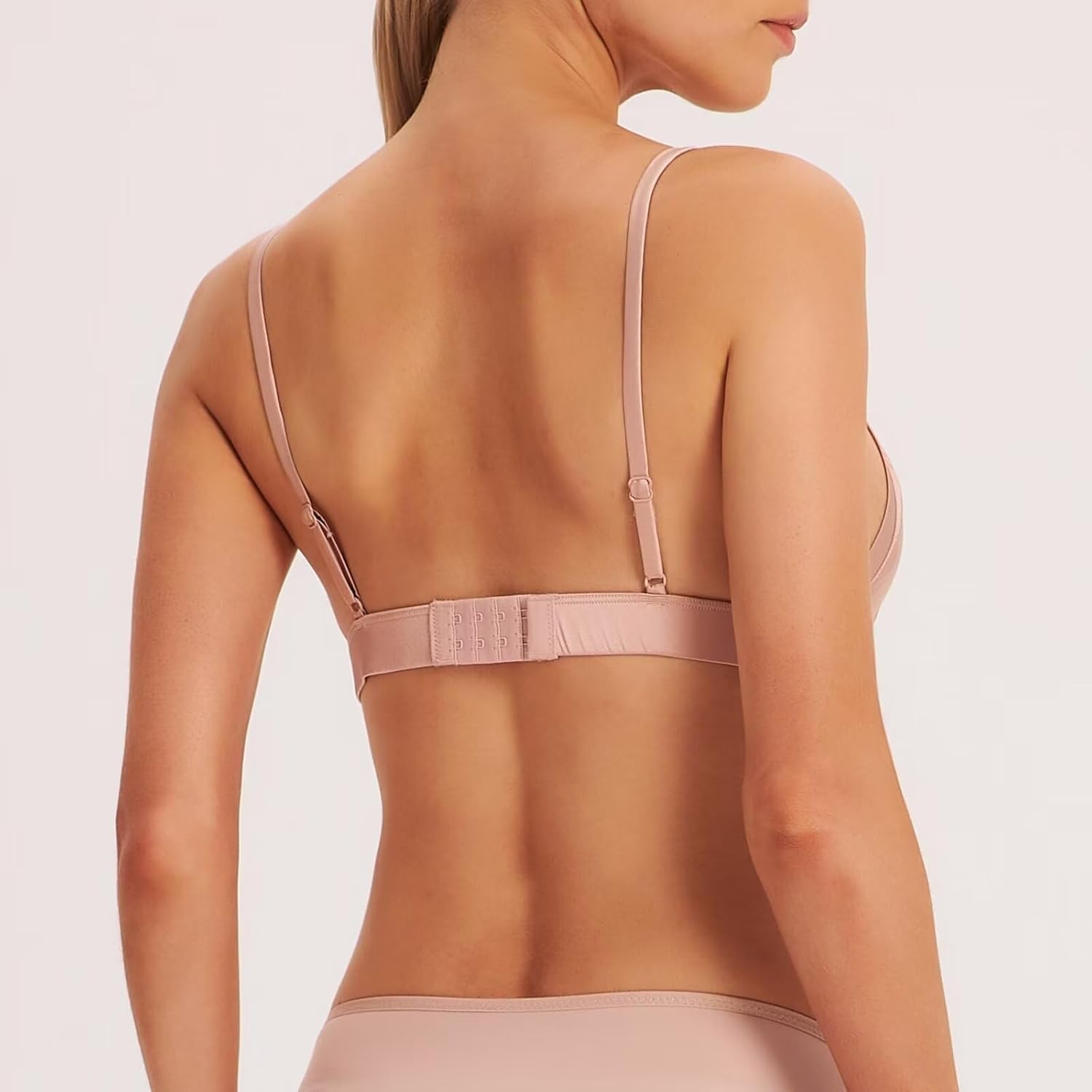 SilRiver Women's Silk Satin Triangle Bralette Soft Cup Wireless Bra with Removable Pad - Image 3