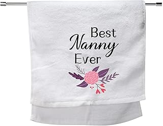 PXTIDY Nanny Gifts Grandmother Gifts Babysitter Gifts Best Nanny Ever Embroidered Wash Towel Nanny Appreciation Gifts