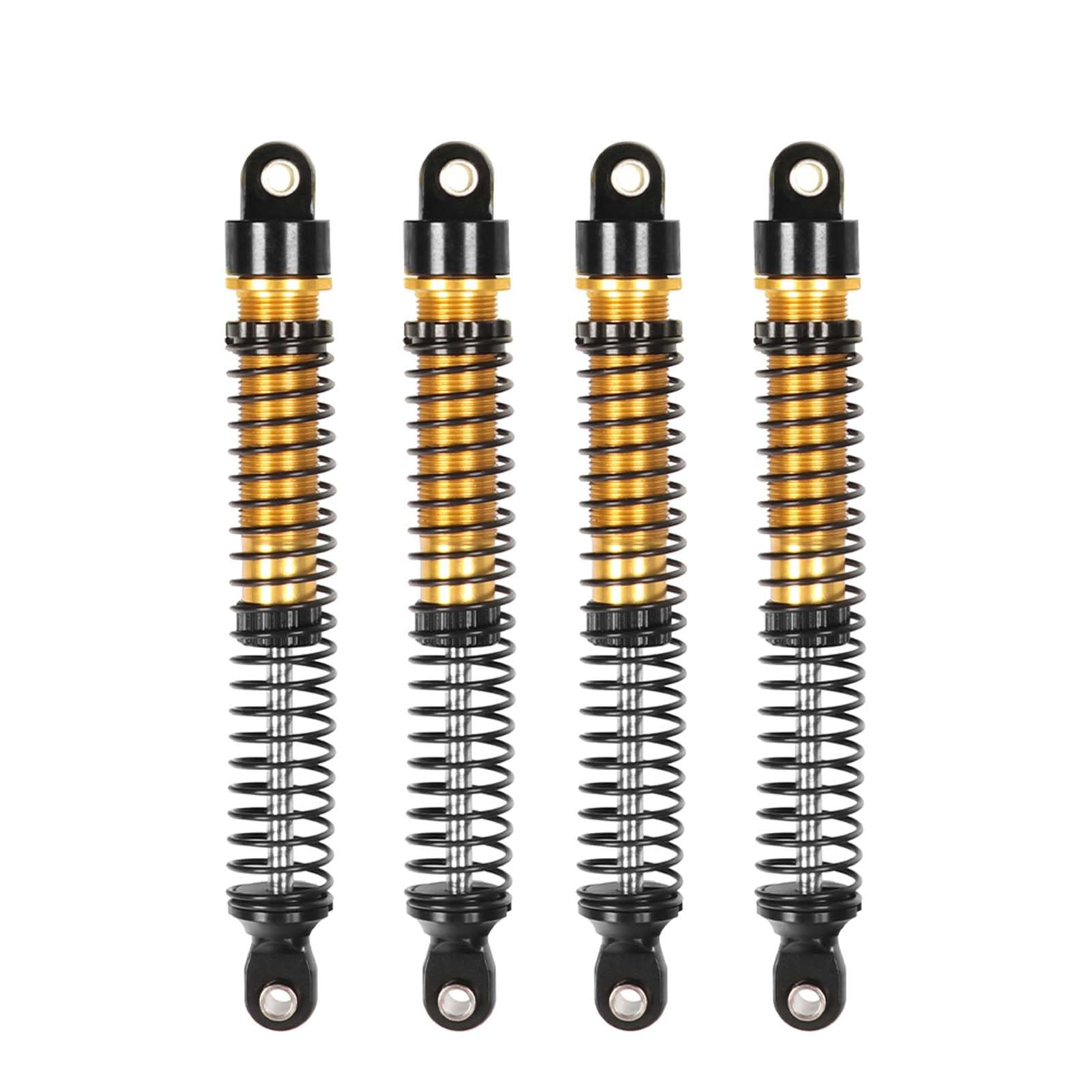 KEEDA 4PCS Aluminum Threaded Shock Absorbers Oil Damper for 1/18 RC Crawler Car TRX4M TRX4MT 1/12 RC Crawler Upgrade Parts (Gold, 77mm)