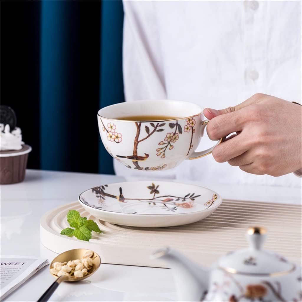 British Tea Pot Coffee Cup Set Ceramic Water Flower Mother and Child with Filter Hole