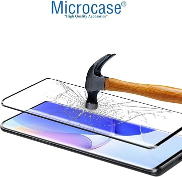 Microcase Google Pixel 7 Pro 3D Curved Tam Kaplayan Kavisli Tempered Cam - Siyah AL3282