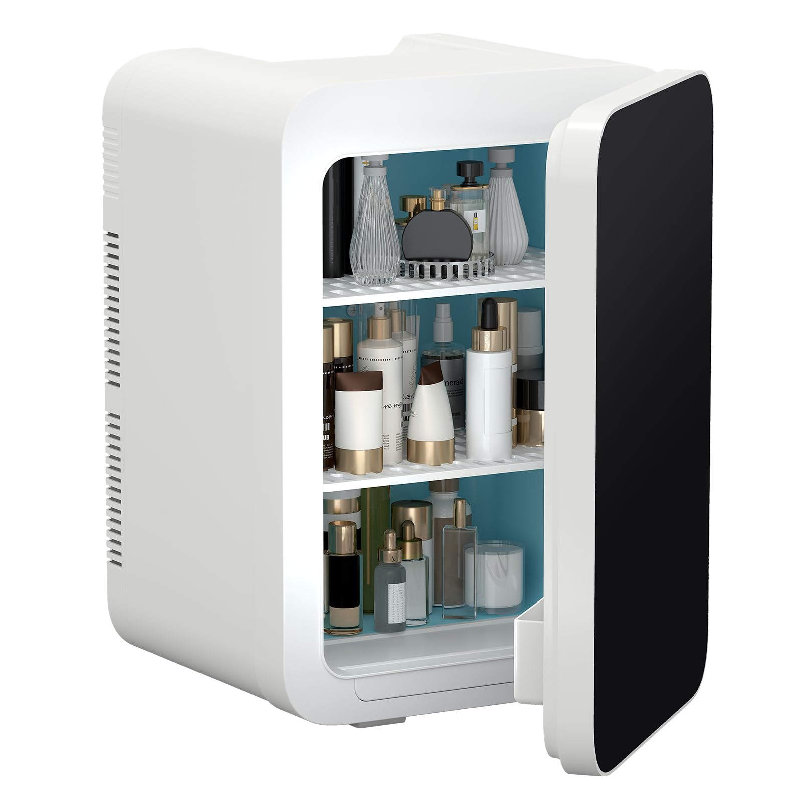 ARTETHYS Mini Fridge for Bedrooms 20L Small Car Fridge Mini Refrigerator with System Cooler and Warmer for Home Office, 220V AC/12V DC, Black