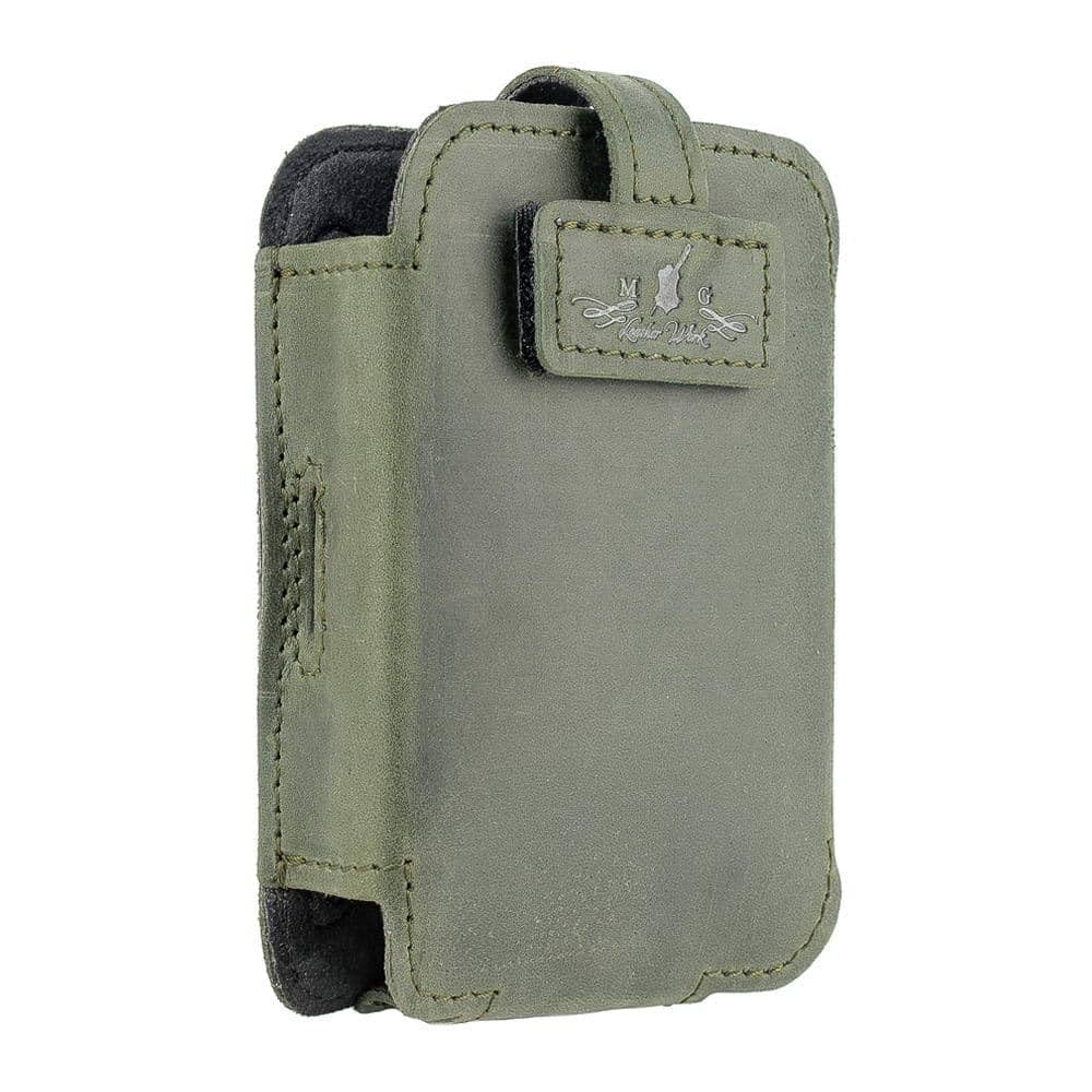 Sassofono microfono trasmettitore porta microfono in vera pelle cinghie elastiche regolabili per vestibilità sicura ideale per jazz, studio, concerti dal vivo (verde)