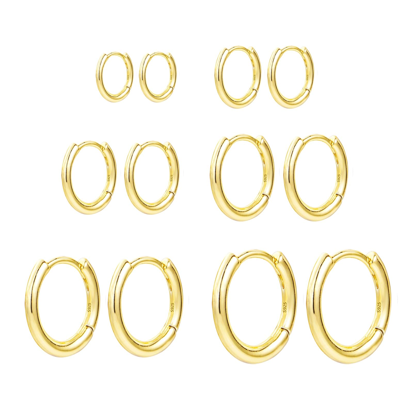 KISSPAT orecchini a cerchio in oro da donna, orecchini a cerchio in argento sterling 925, piccoli orecchini a cerchio in oro ipoallergenici leggeri per fori piercing multipli