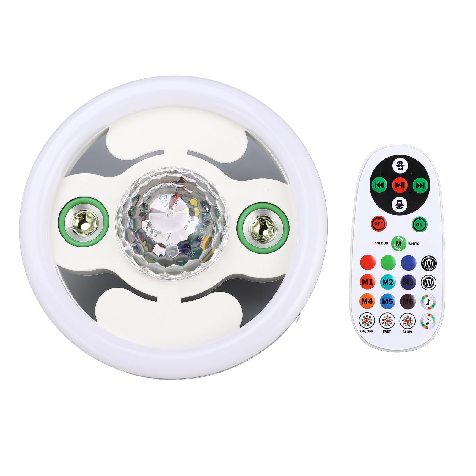 Luce LED Bluetooth con doppio altoparlante wireless E27 RGB, 48 W, lampada con cambio colore, telecomando per feste in casa