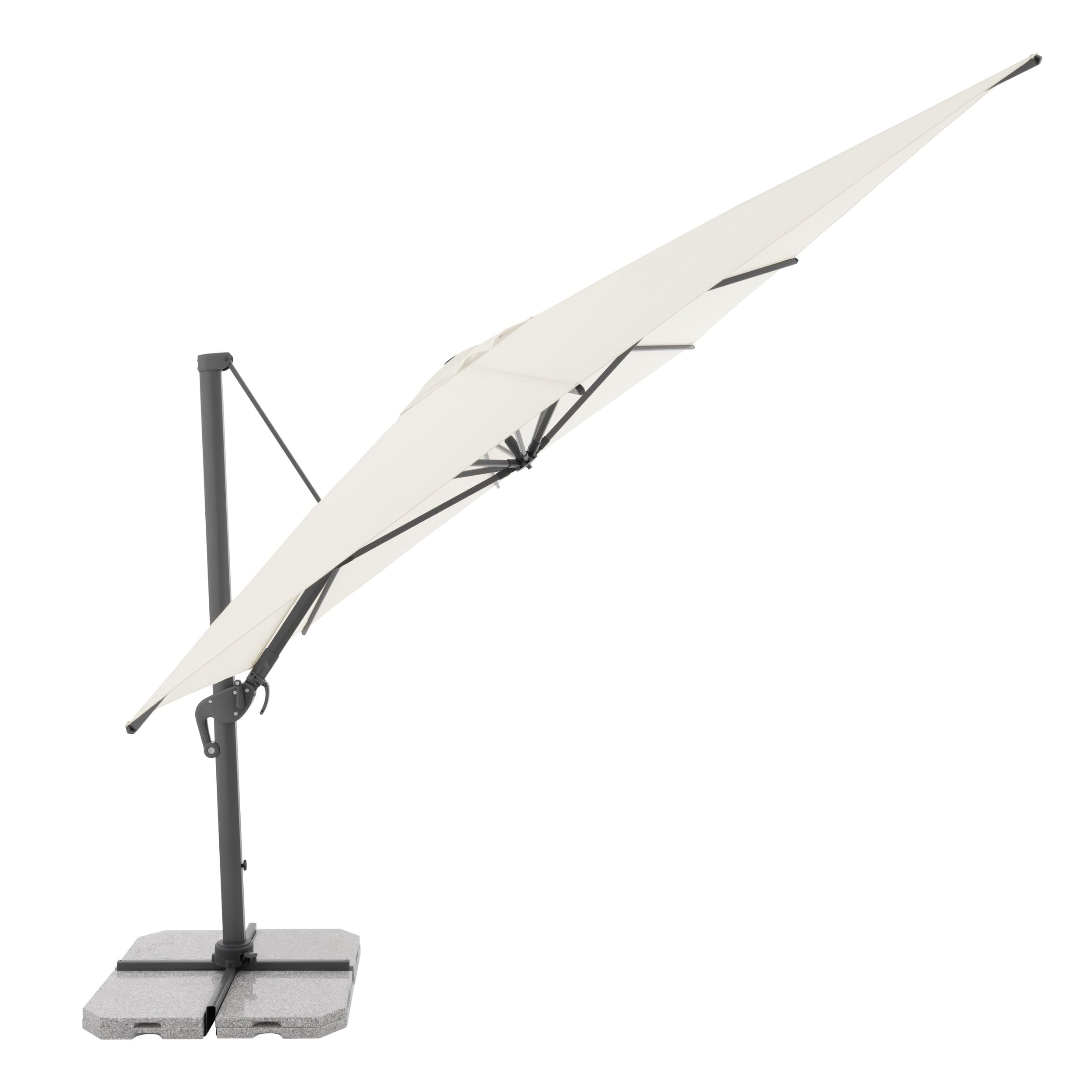 Doppler ombrellone a pendolo Jack 400x300cm al naturale I per balcone, terrazza e giardino I a manovella in alluminio resistente ai raggi UV I multifunzionale