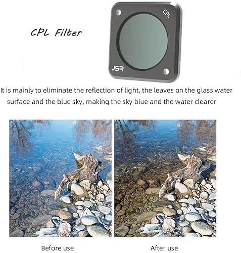 Conjunto de filtros de lente CPL ND8 ND16 compatível com DJI Action 2