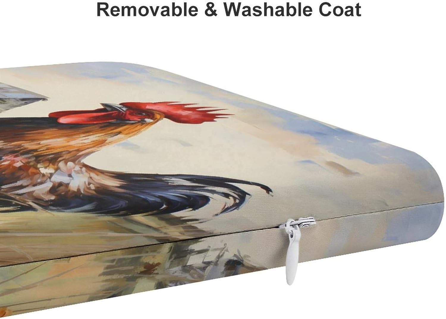 Watercolor Rooster Floor Pillow Meditation Yoga Cushion Square Chair Cushion Pillows Seating for Adults