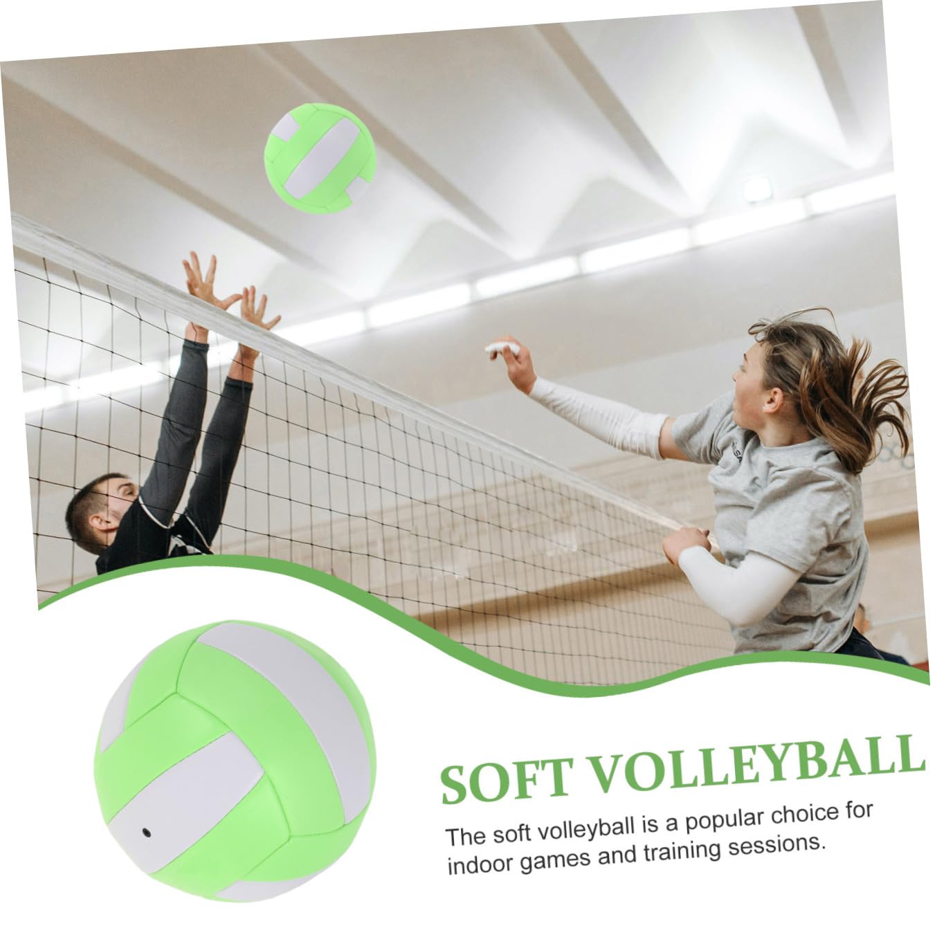 UPKOCH de Voleibol Entrenamiento Interior Equipamiento Deportivo Color Verde Macaron y Blanco para Práctica y Duradero y Visible la