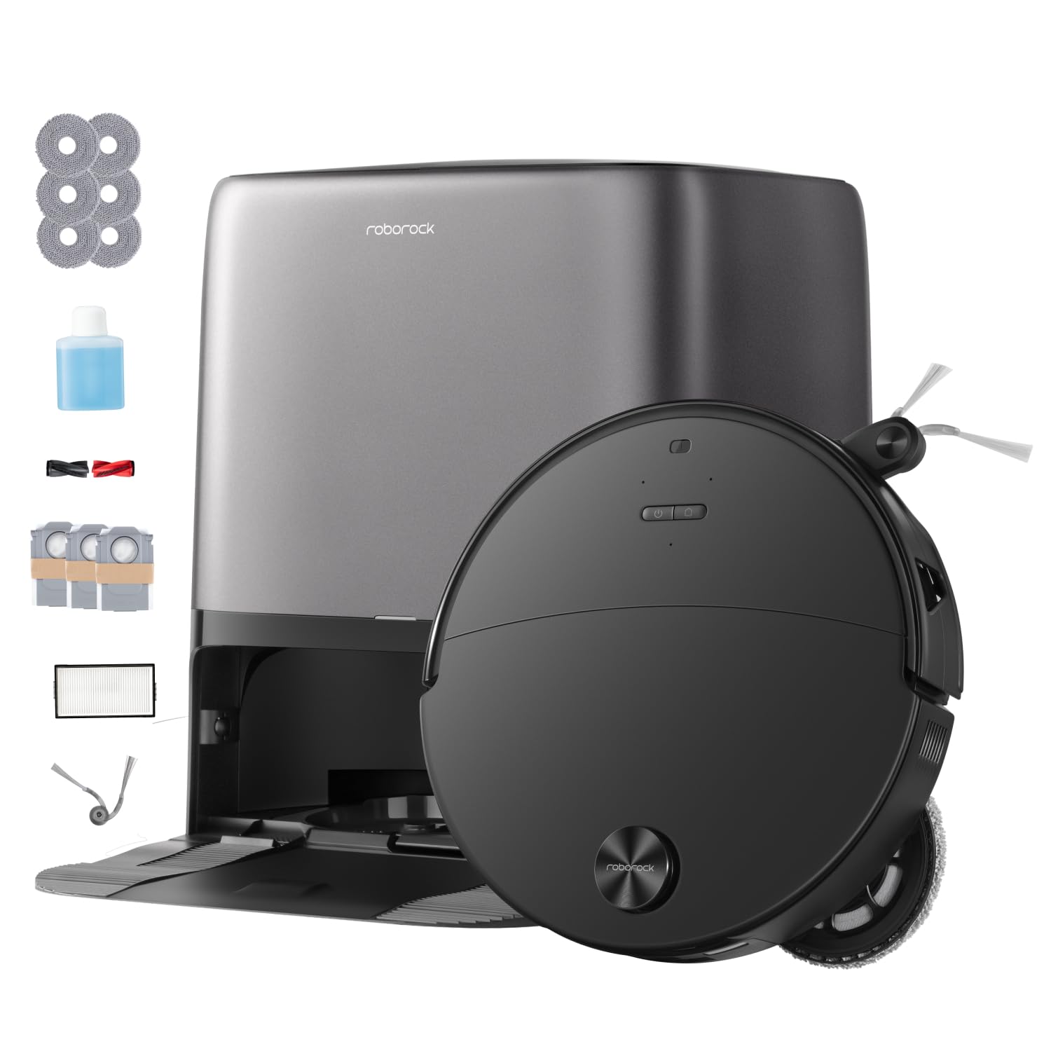 roborock Saros 20 Neo Robot Aspirapolvere Lavapavimenti con LDS Retrattile | 7,95cm, 36.000Pa, Supera Ostacoli da 8,8cm, Anti-Groviglio, Evita Oltre 300 Oggetti, Lavaggio Mocio con Acqua a 100°C, Nero
