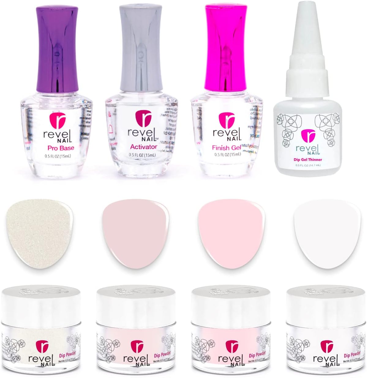 Starter Dip Powder Kit - 4 Color Manicure Set With Nail Powder and Liquid Set