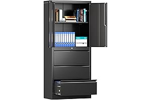 70.1"H Heavy Duty Metal File Cabinet with Drawers and Adjustable Shelves