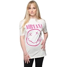 Nirvana T Shirt Purple Smiley Band Logo Official Unisex Natural Size M
