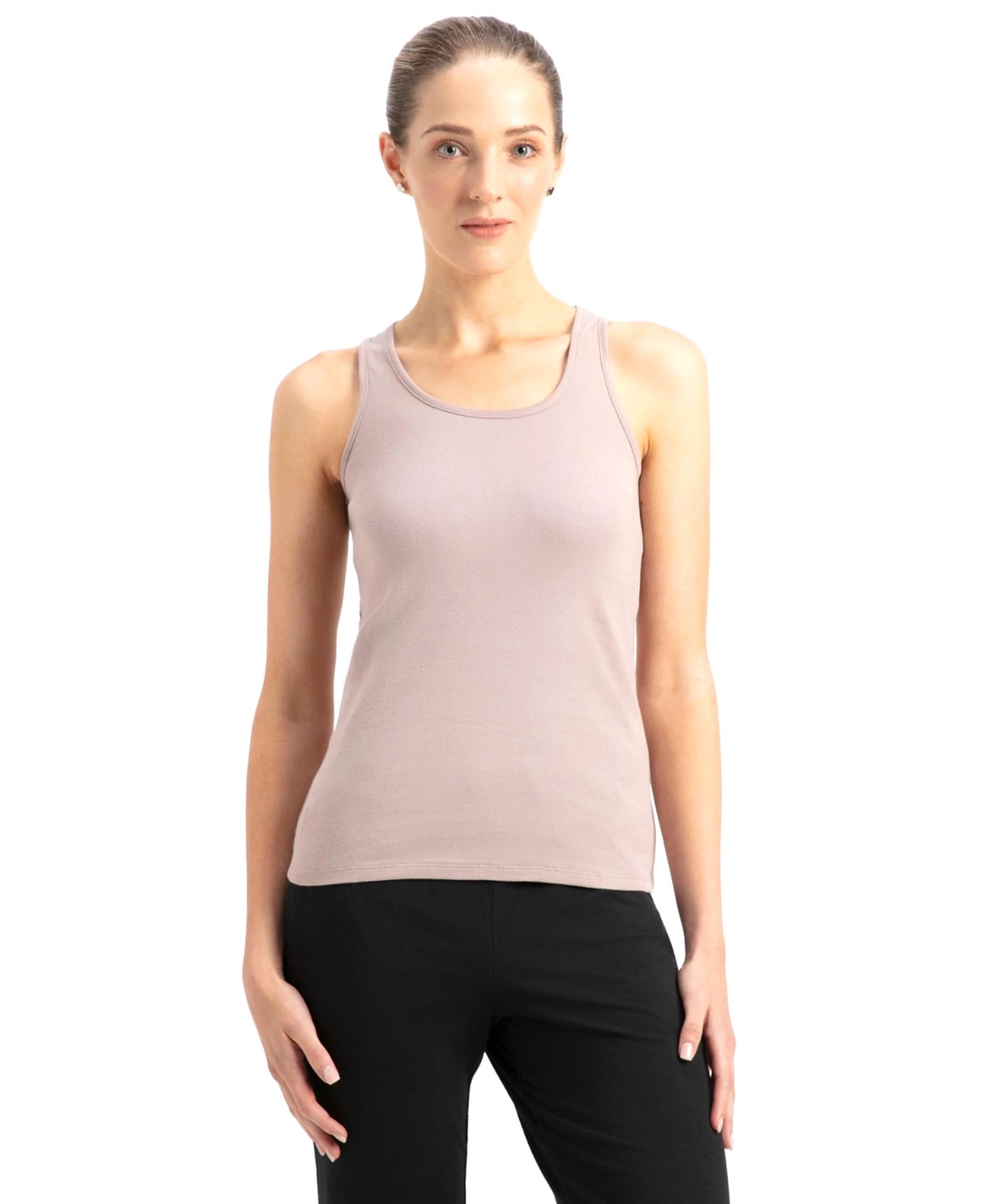 jockey 1467 Women's Super Combed Cotton Rib Fabric Slim Fit Solid Racerback Styled Tank Top-picture-38